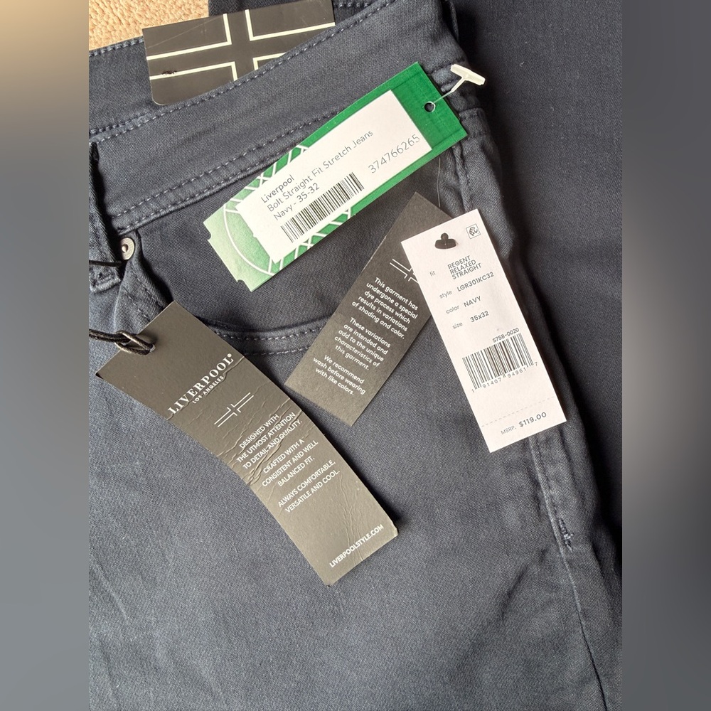 NWT Liverpool Los Angeles Regent Relaxed Straight Leg Jeans Stitch Fix 35x32 - Picture 3 of 5